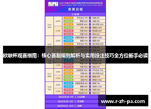 欧联杯观赛指南：核心赛制规则解析与实用投注技巧全方位新手必读